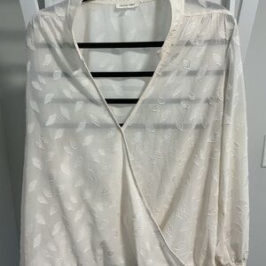 Olivia Grey Cream Wrap Blouse